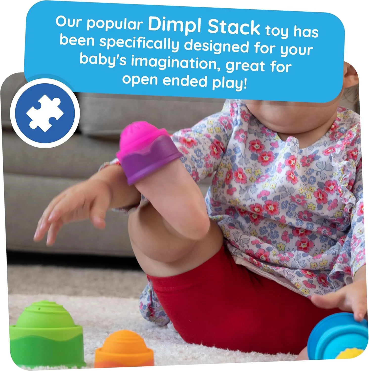 Popping Stack & Nest Baby Toy, Sensory Toys for Babies 6 Months+, Fidget Toys for Toddlers